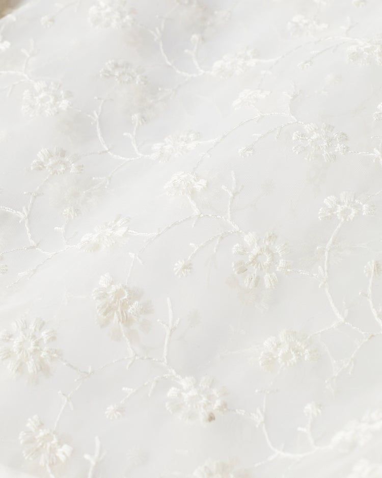 フラワー刺繍・オーガンジーフリルブラウス 詳細画像 ホワイト 3