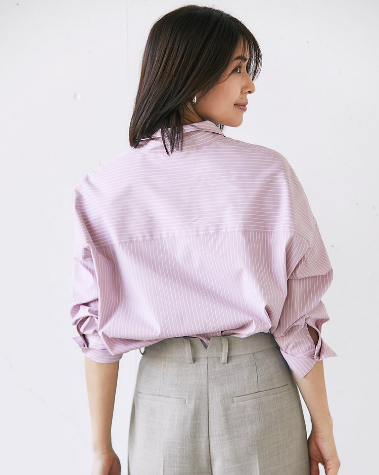 UVイージーケア・抜け感フォルムシャツ 詳細画像 ピンク・パターン 4