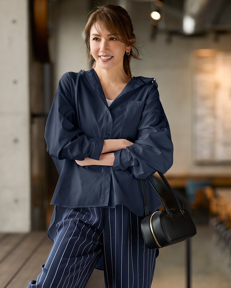 UVイージーケア・フードシャツ 詳細画像 ミッドナイトブルー 1