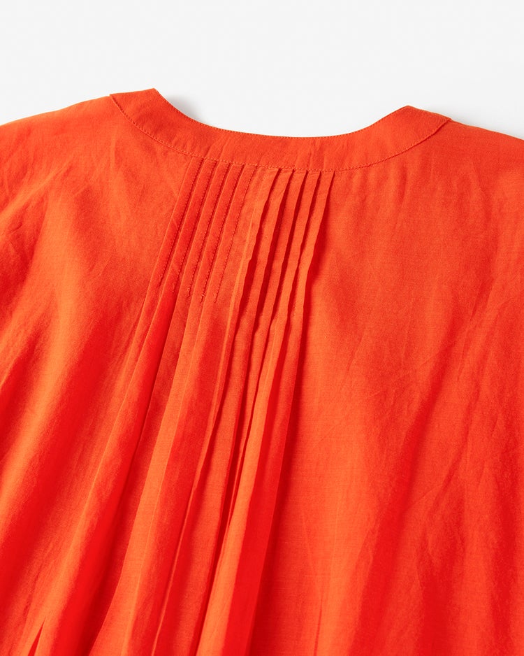 コットンボイル・ピンタックロングブラウス 詳細画像 スカーレット 4