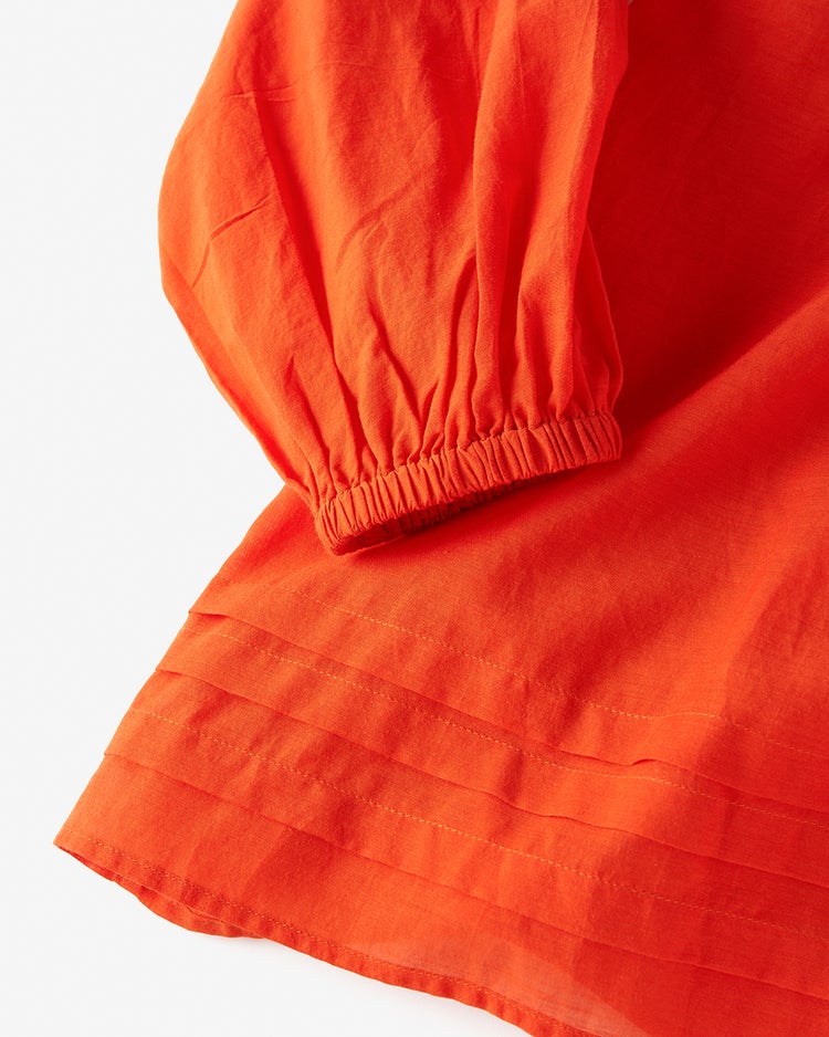 コットンボイル・ピンタックロングブラウス 詳細画像 スカーレット 5