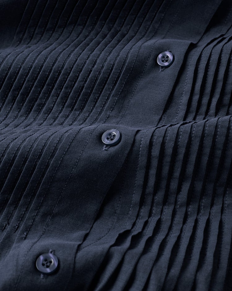 コットンボイル・ピンタックロングブラウス 詳細画像 ネイビー 4