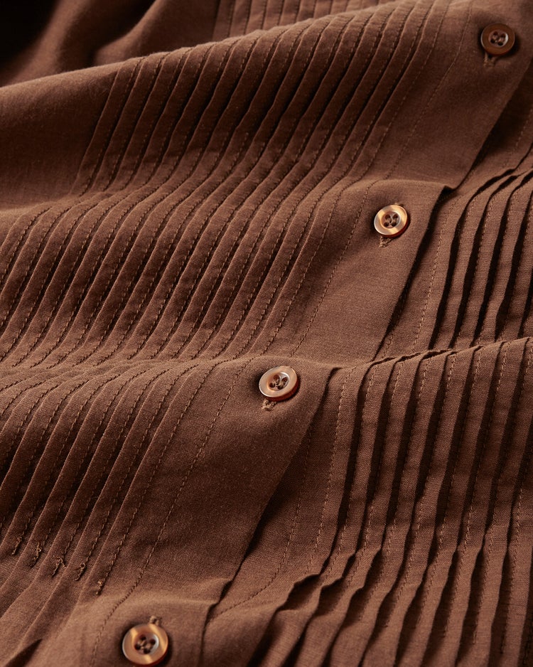 コットンボイル・ピンタックロングブラウス 詳細画像 ブラウン 7