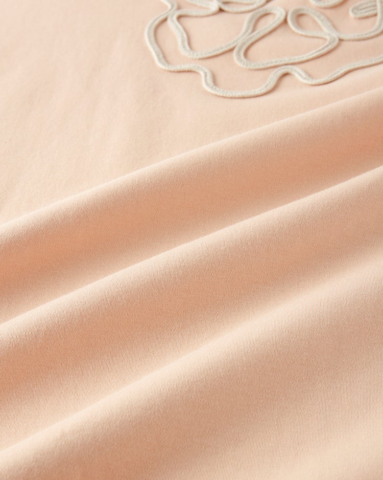 超長綿ハイネック／フラワーモチーフ 詳細画像 ライトコーラル 2