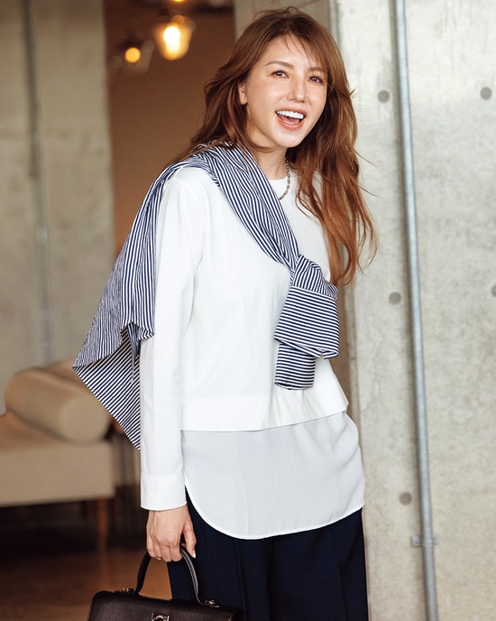 超長綿・異素材コンビプルオーバー