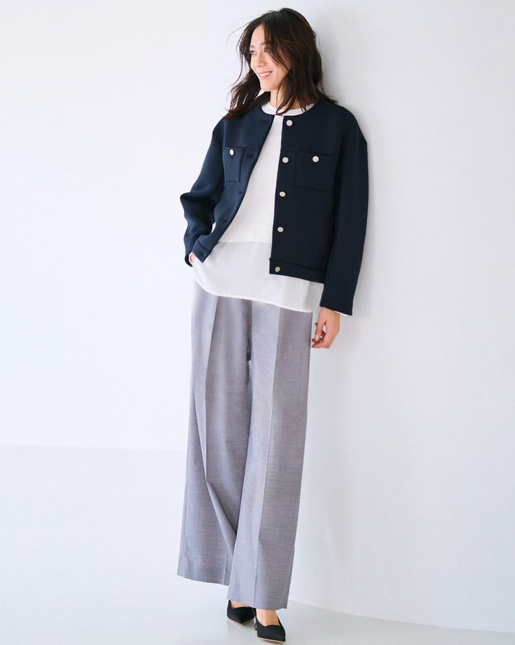 超長綿・異素材コンビプルオーバー 詳細画像 オフホワイト 2