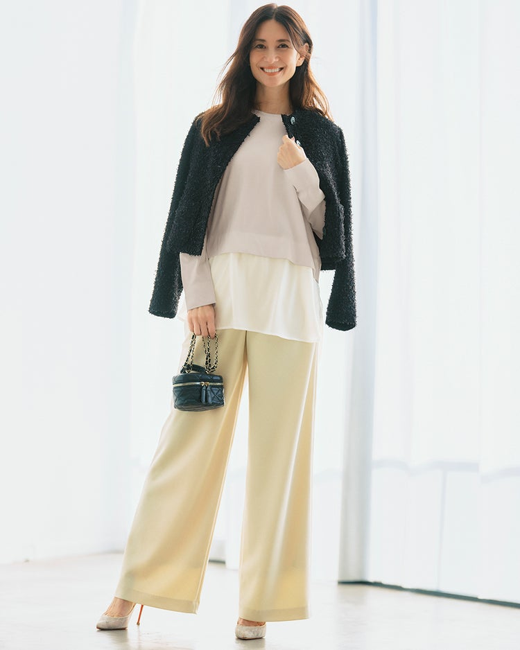 超長綿・異素材コンビプルオーバー 詳細画像 ライトグレー 1