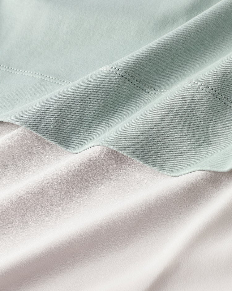 超長綿・異素材コンビプルオーバー 詳細画像 ダスティーブルー 3