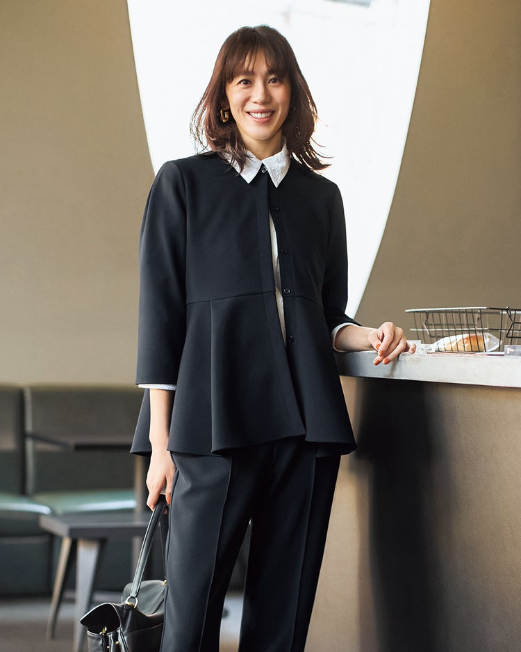 イージージョーゼット・ペプラムブラウス 詳細画像 ミッドナイトブルー 1