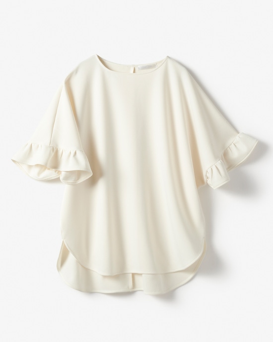 イージージョーゼット・袖フリルブラウス