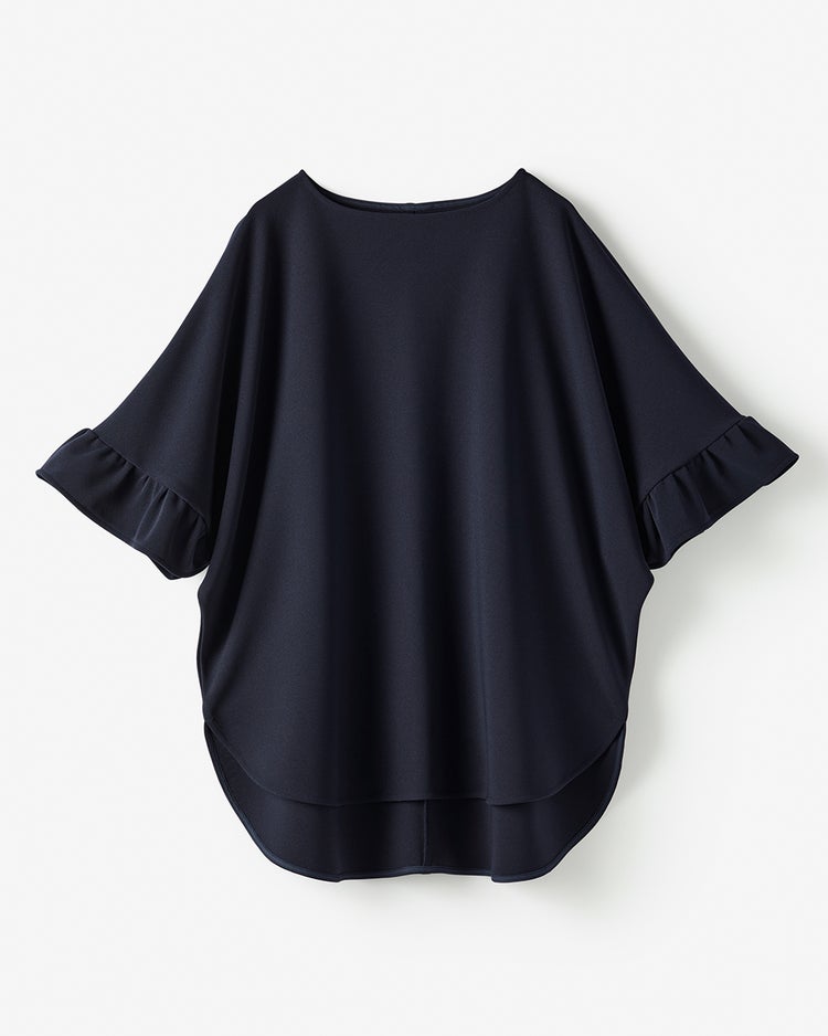 イージージョーゼット・袖フリルブラウス 詳細画像 ミッドナイトブルー 3