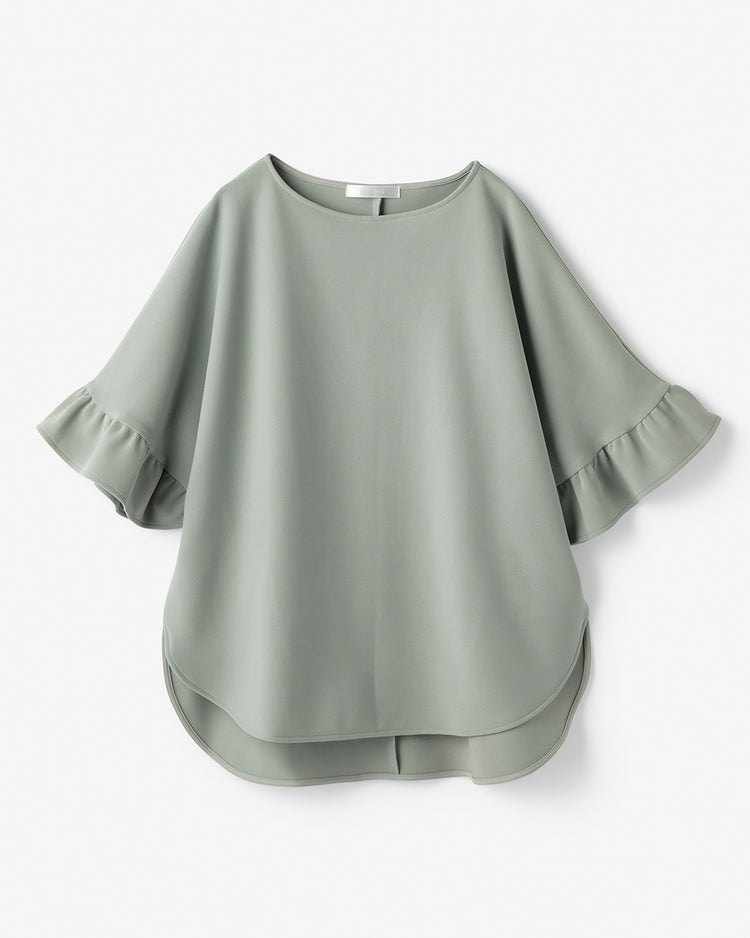 イージージョーゼット・袖フリルブラウス 詳細画像 ブルーグリーン 2