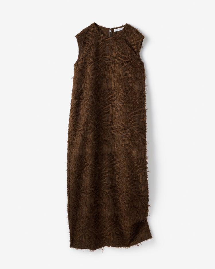 カットジャカード・サックワンピース 詳細画像 ブラウン 2