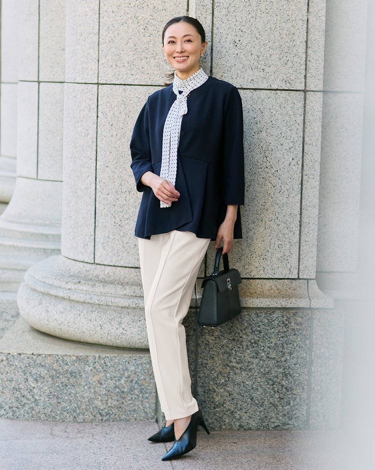 イージージョーゼット・テーパードパンツ 詳細画像 オフホワイト 1