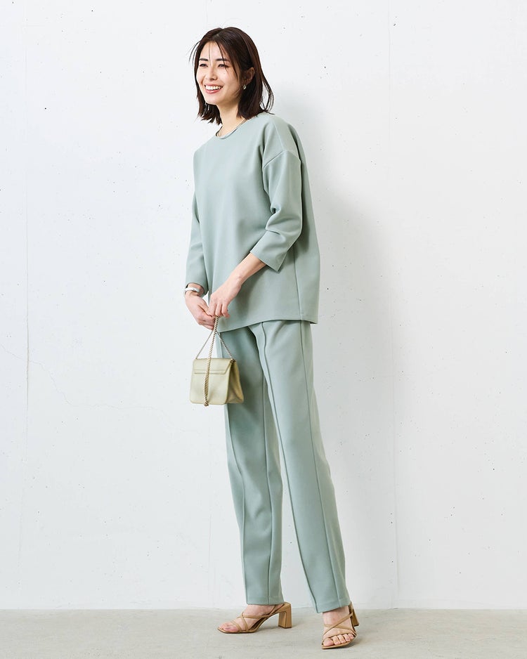 イージージョーゼット・テーパードパンツ 詳細画像 ブルーグリーン 3