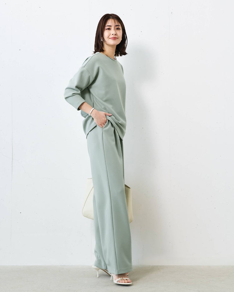 イージージョーゼット・セミワイドパンツ 詳細画像 ブルーグリーン 3