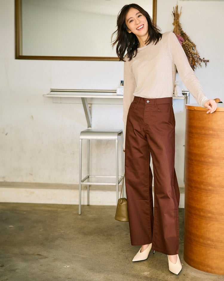 フォルムデニム・セミワイド／68cm 詳細画像 ブラウン 1