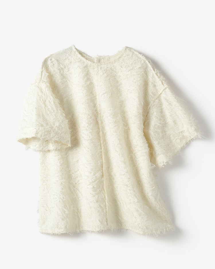 カットジャカード・クルーブラウス 詳細画像 オフホワイト 2