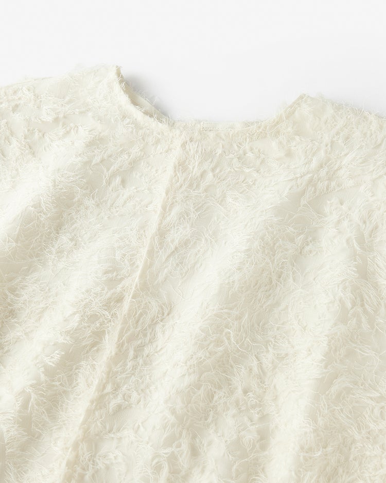 カットジャカード・クルーブラウス 詳細画像 オフホワイト 3