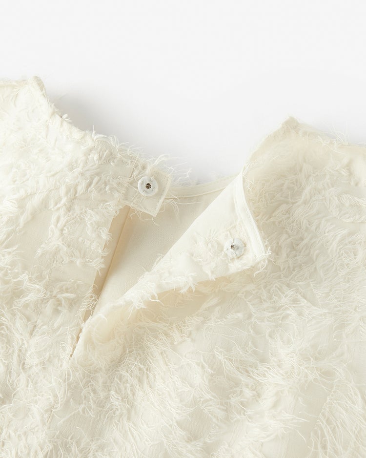 カットジャカード・クルーブラウス 詳細画像 オフホワイト 4