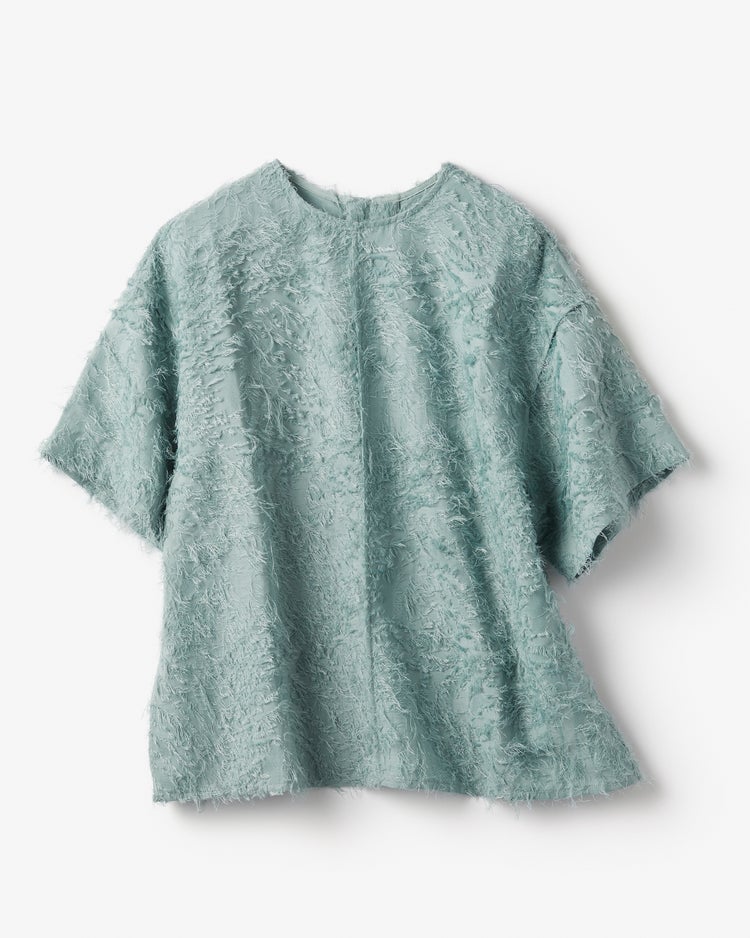 カットジャカード・クルーブラウス 詳細画像 ダスティーブルー 5