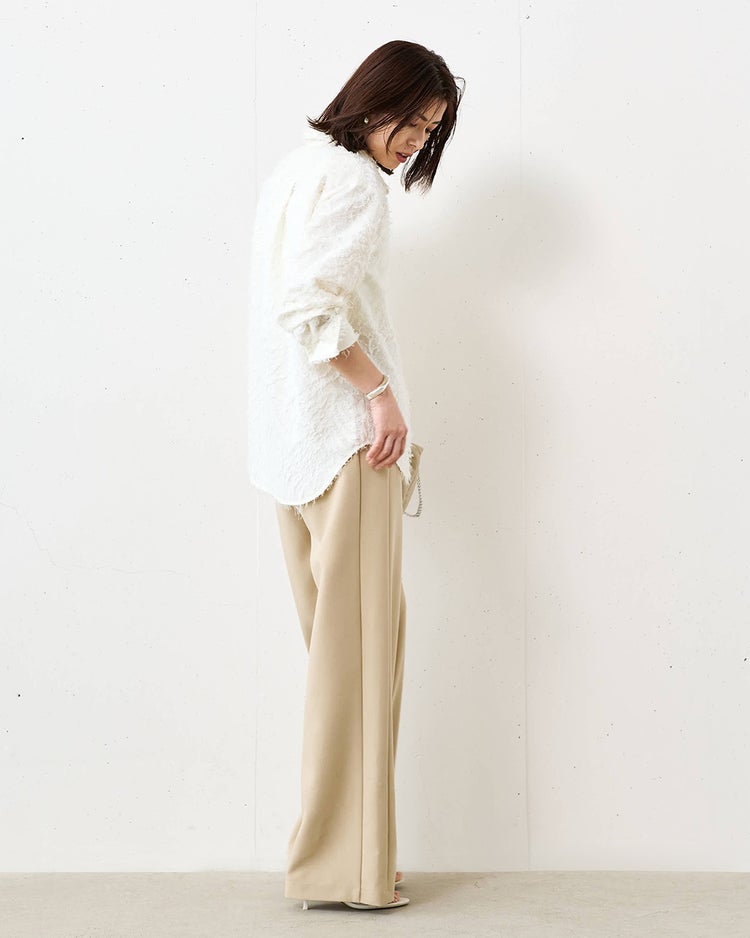 カットジャカード・ドレスシャツ 詳細画像 オフホワイト 4