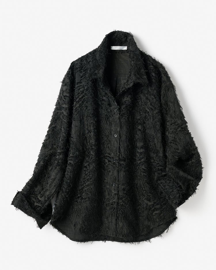 カットジャカード・ドレスシャツ 詳細画像 ブラック 3