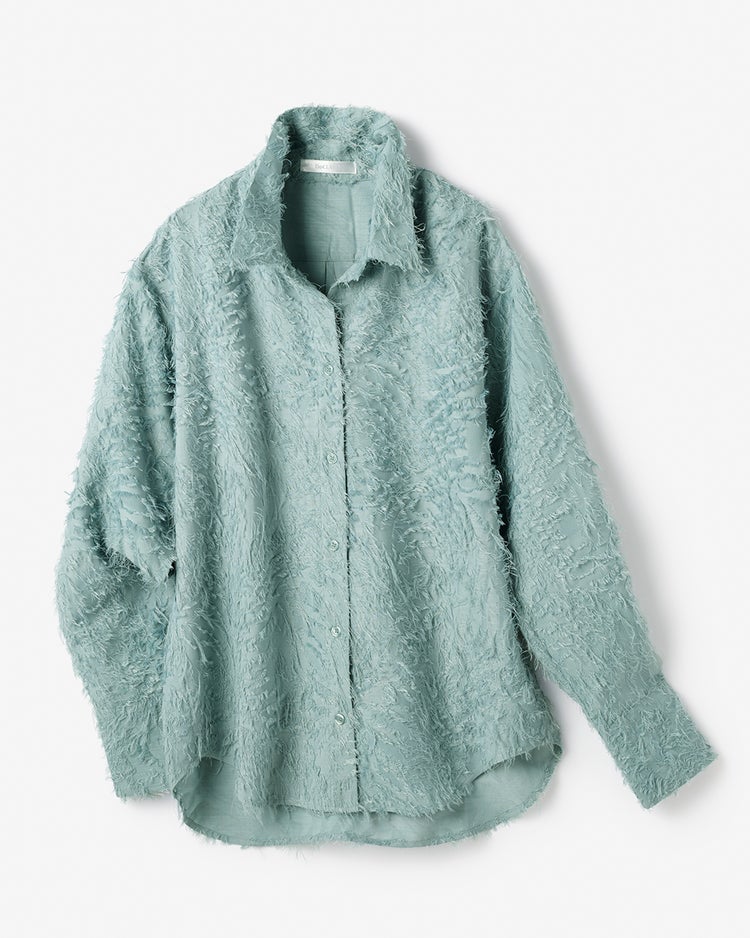 カットジャカード・ドレスシャツ 詳細画像 ダスティーブルー 3