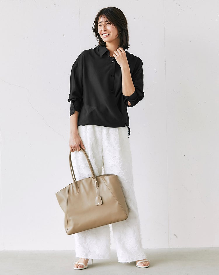 シアーライト・2WAYオーバーシャツ 詳細画像 ブラック 2