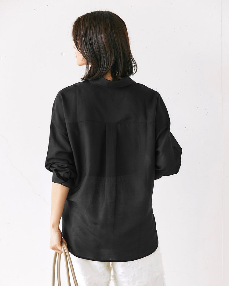 シアーライト・2WAYオーバーシャツ 詳細画像 ブラック 3