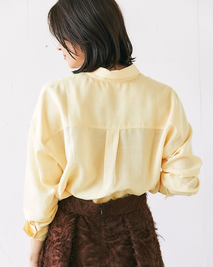 シアーライト・2WAYオーバーシャツ 詳細画像 ペールイエロー 3