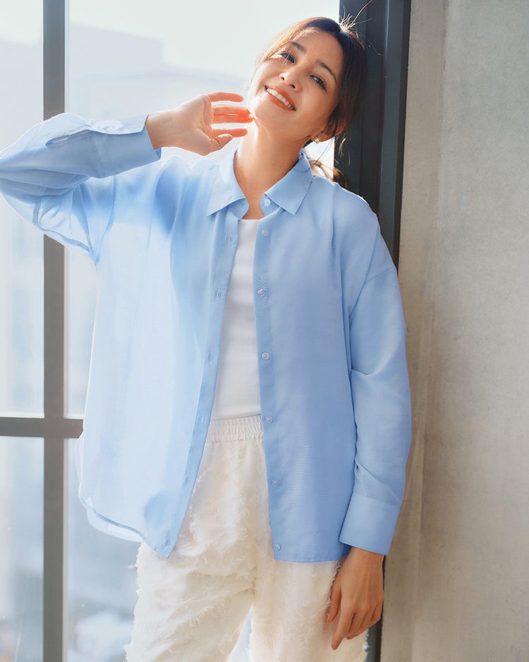 シアーライト・2WAYオーバーシャツ 詳細画像 ライトブルー 1