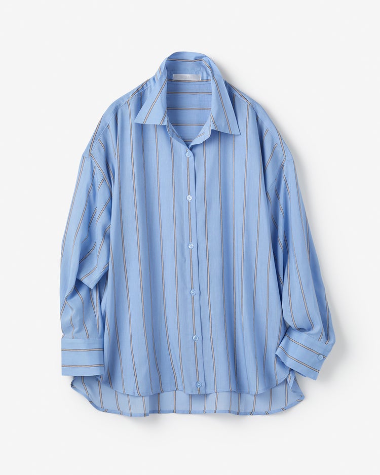 シアーライト・2WAYオーバーシャツ 詳細画像 ブルーストライプ 2