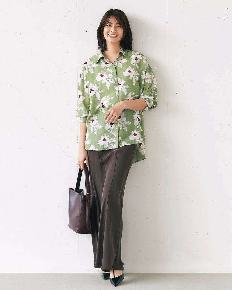 シアーライト・2WAYオーバーシャツ 詳細画像 グリーン・パターン 3