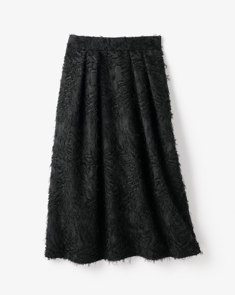 カットジャカード・タックフレアスカート 詳細画像 ブラック 3
