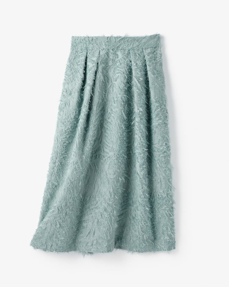 カットジャカード・タックフレアスカート 詳細画像 ダスティーブルー 3