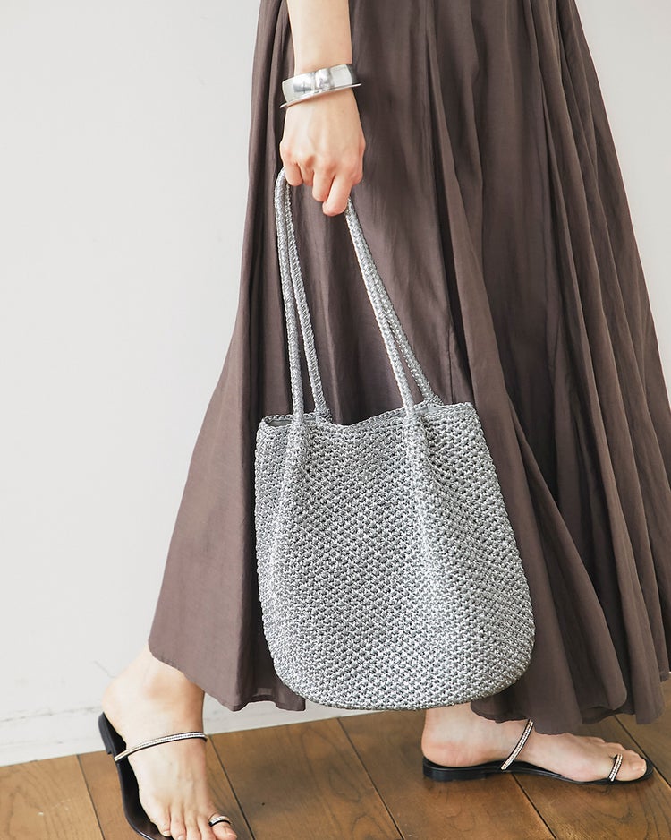 シャイニーバスケット・トートバッグM 詳細画像 シルバー 2