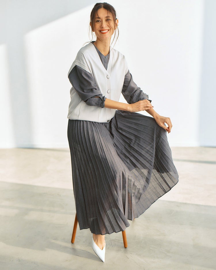 メタルボタン・ニットベスト 詳細画像 ライトグレー 1