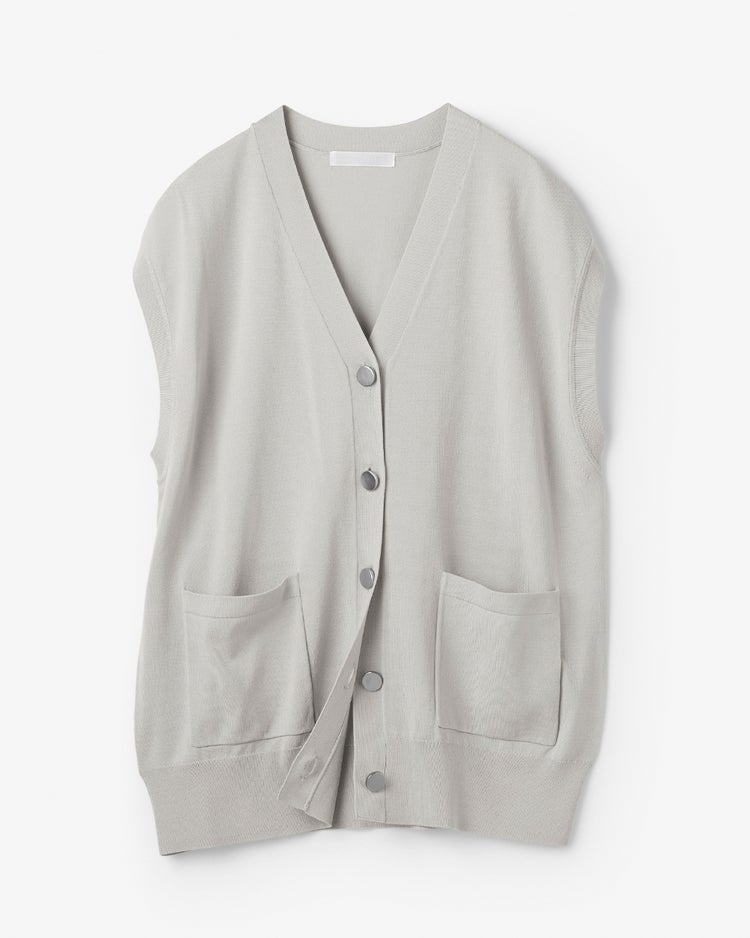 メタルボタン・ニットベスト 詳細画像 ライトグレー 2