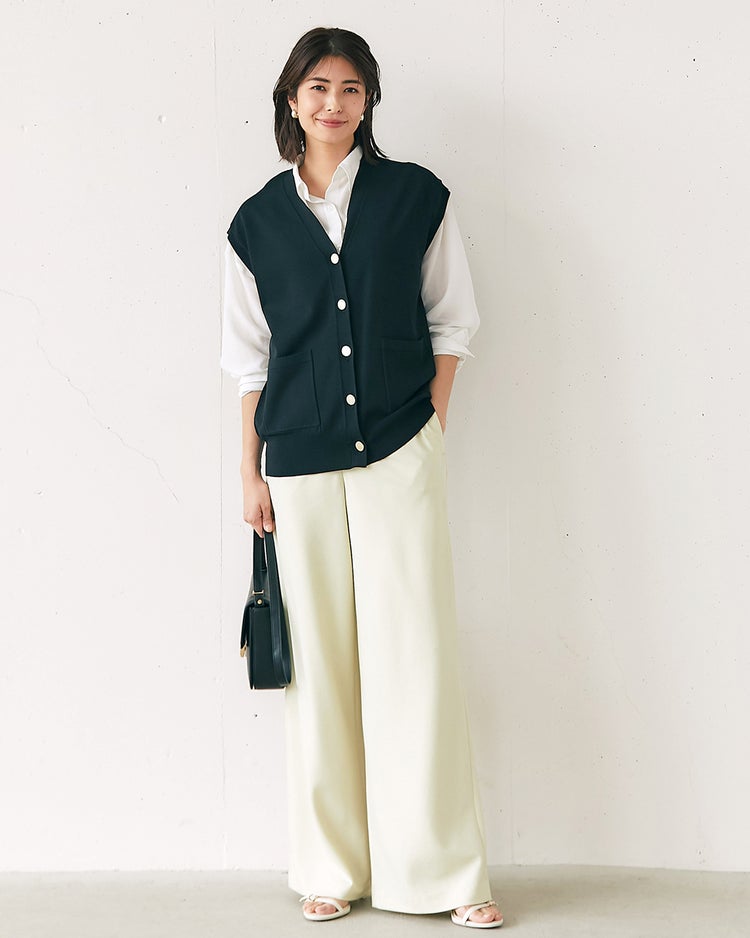 メタルボタン・ニットベスト 詳細画像 ブラック 1