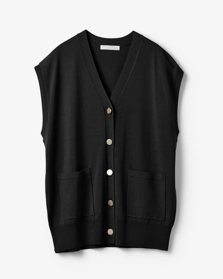 メタルボタン・ニットベスト 詳細画像 ブラック 3