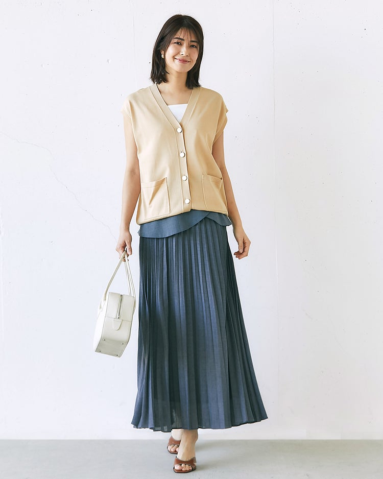 メタルボタン・ニットベスト 詳細画像 ベージュ 3