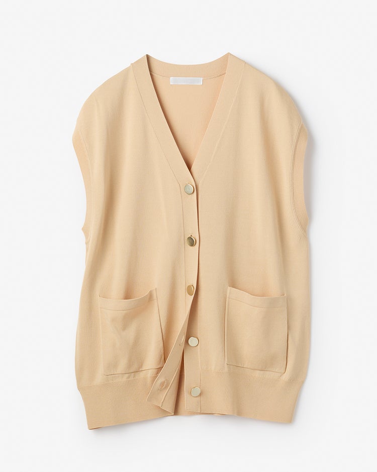 メタルボタン・ニットベスト 詳細画像 ベージュ 5