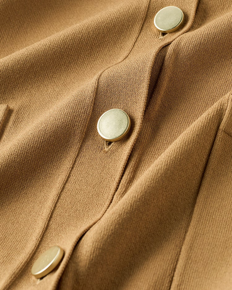 メタルボタン・ニットベスト 詳細画像 キャメル 2