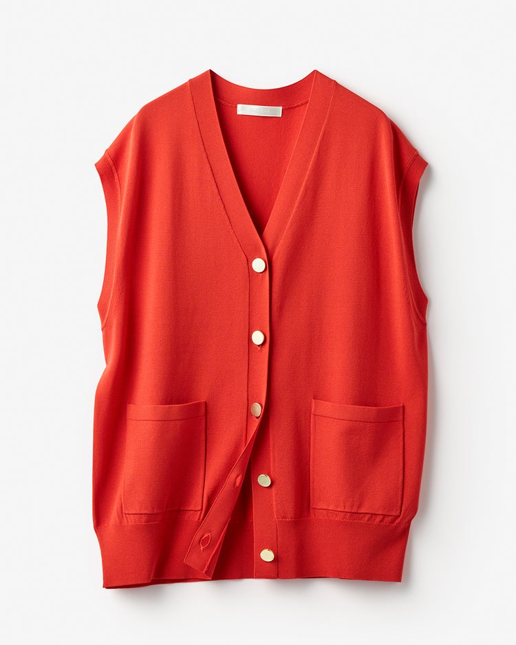 メタルボタン・ニットベスト 詳細画像 スカーレット 2