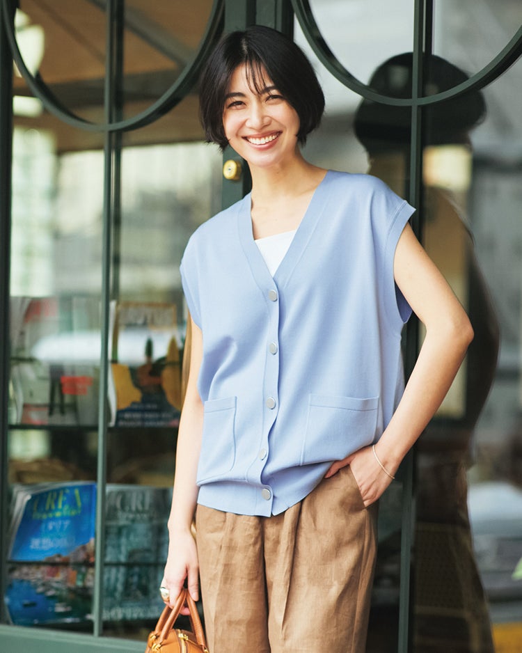 メタルボタン・ニットベスト 詳細画像 サックス 1