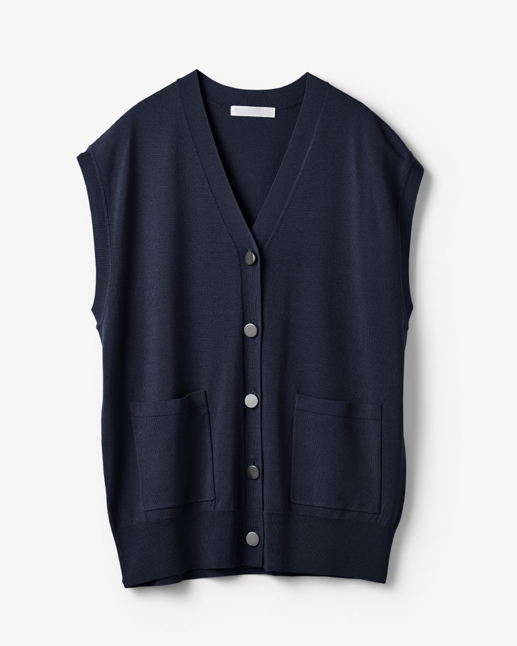 メタルボタン・ニットベスト 詳細画像 ミッドナイトブルー 5