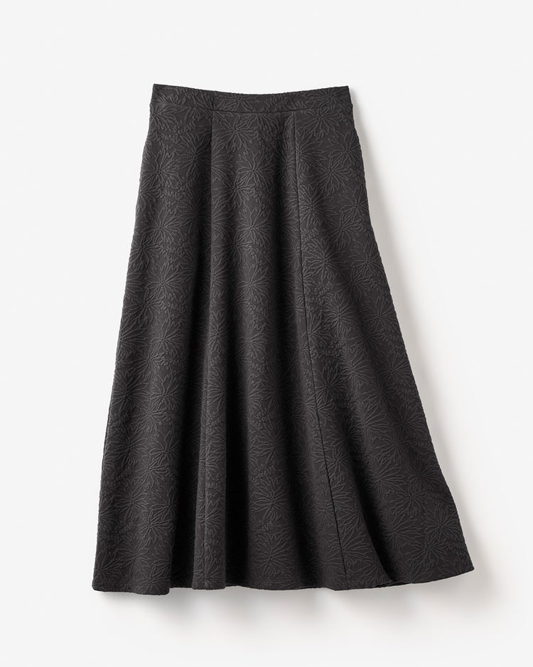フラワージャカード・ロングフレアスカート 詳細画像 チャコール 5