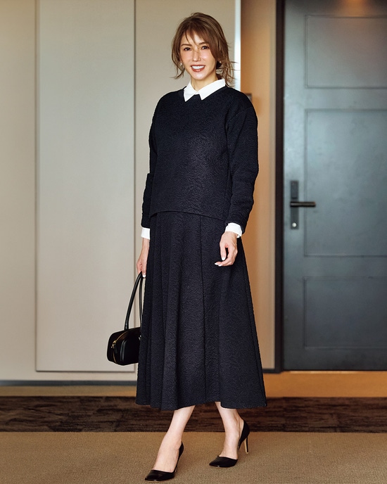 フラワージャカード・ロングフレアスカート