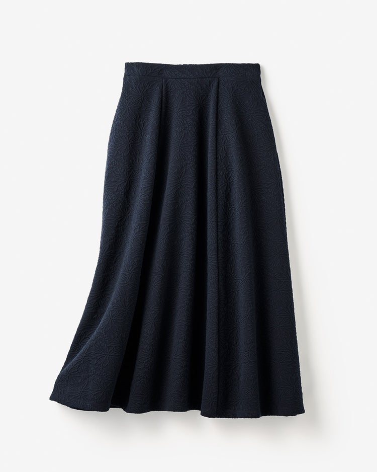 フラワージャカード・ロングフレアスカート 詳細画像 ミッドナイトブルー 5